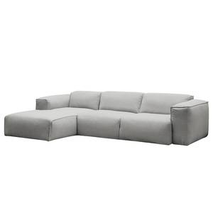 Ecksofa HUDSON 3-Sitzer mit Longchair Webstoff Saia: Hellgrau - Breite: 284 cm - Longchair davorstehend links