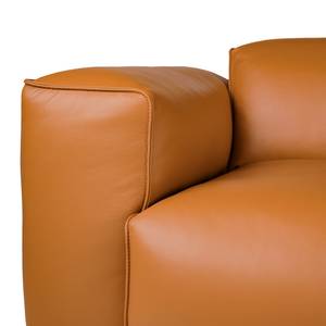 Ecksofa HUDSON 3-Sitzer mit Longchair Echtleder Neka: Cognac - Breite: 284 cm - Longchair davorstehend rechts