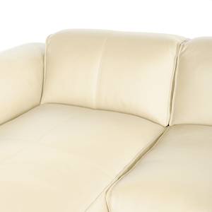 Ecksofa HUDSON 3-Sitzer mit Longchair Echtleder Neka: Creme - Breite: 284 cm - Longchair davorstehend links