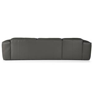 Ecksofa HUDSON 3-Sitzer mit Longchair Echtleder Neka: Grau - Breite: 284 cm - Longchair davorstehend links