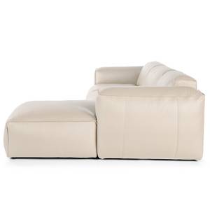 Hoekbank HUDSON 3-zits met chaise longue Echt leer Neka: Lichtgrijs - Breedte: 284 cm - Longchair vooraanzicht rechts