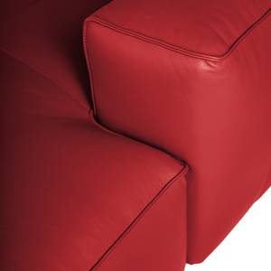 Ecksofa HUDSON 3-Sitzer mit Longchair Echtleder Neka: Rot - Breite: 284 cm - Longchair davorstehend rechts