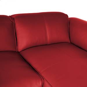 Ecksofa HUDSON 3-Sitzer mit Longchair Echtleder Neka: Rot - Breite: 284 cm - Longchair davorstehend rechts