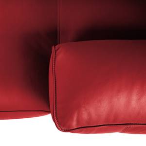 Ecksofa HUDSON 3-Sitzer mit Longchair Echtleder Neka: Rot - Breite: 284 cm - Longchair davorstehend rechts