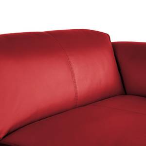 Ecksofa HUDSON 3-Sitzer mit Longchair Echtleder Neka: Rot - Breite: 284 cm - Longchair davorstehend links