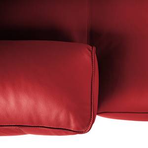 Hoekbank HUDSON 3-zits met chaise longue Echt leer Neka: Rood - Breedte: 284 cm - Longchair vooraanzicht links