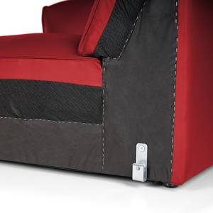 Hoekbank HUDSON 3-zits met chaise longue Echt leer Neka: Rood - Breedte: 284 cm - Longchair vooraanzicht links