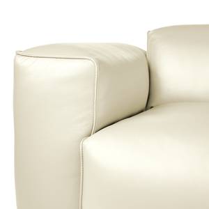 Hoekbank HUDSON 3-zits met chaise longue Echt leer Neka: Wit - Breedte: 284 cm - Longchair vooraanzicht rechts