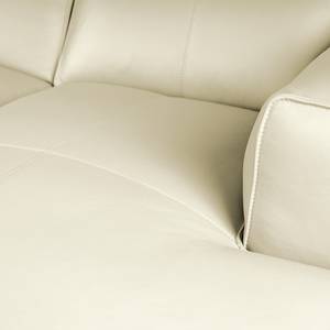 Canapé d’angle 3 places HUDSON Cuir véritable Neka : Blanc - Largeur : 284 cm - Méridienne courte à droite (vue de face)