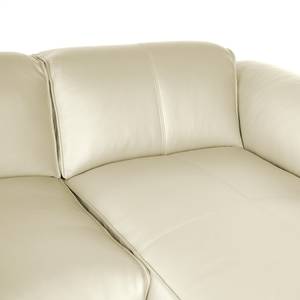 Ecksofa HUDSON 3-Sitzer mit Longchair Echtleder Neka: Weiß - Breite: 284 cm - Longchair davorstehend rechts