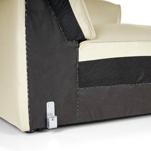 Canapé d’angle 3 places HUDSON Cuir véritable Neka : Blanc - Largeur : 284 cm - Méridienne courte à droite (vue de face)