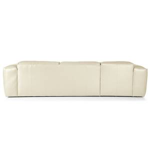 Hoekbank HUDSON 3-zits met chaise longue Echt leer Neka: Wit - Breedte: 284 cm - Longchair vooraanzicht links