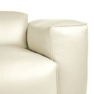 Ecksofa HUDSON 3-Sitzer mit Longchair Echtleder Neka: Weiß - Breite: 284 cm - Longchair davorstehend links