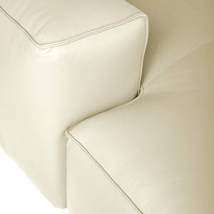 Canapé d’angle 3 places HUDSON Cuir véritable Neka : Blanc - Largeur : 284 cm - Méridienne courte à gauche (vue de face)