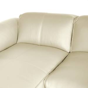 Hoekbank HUDSON 3-zits met chaise longue Echt leer Neka: Wit - Breedte: 284 cm - Longchair vooraanzicht links