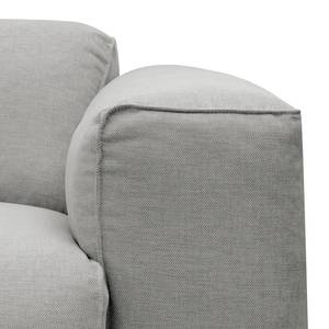 Ecksofa HUDSON 3-Sitzer mit Longchair Webstoff Anda II: Silber - Breite: 284 cm - Longchair davorstehend links