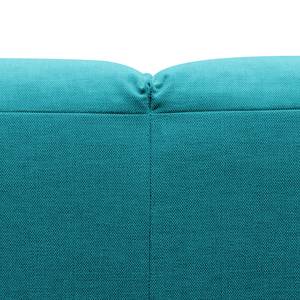 Hoekbank HUDSON 3-zits met chaise longue Geweven stof Anda II: Turquoise - Breedte: 284 cm - Longchair vooraanzicht links