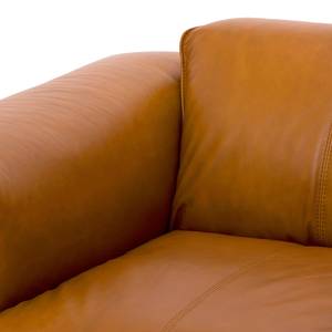 Ecksofa HUDSON 3-Sitzer mit Longchair Echtleder Dub: Cognac - Breite: 284 cm - Longchair davorstehend rechts