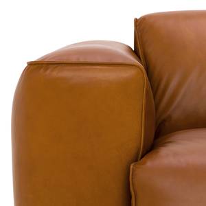 Ecksofa HUDSON 3-Sitzer mit Longchair Echtleder Dub: Cognac - Breite: 284 cm - Longchair davorstehend rechts