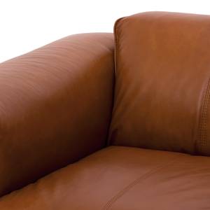 Ecksofa HUDSON 3-Sitzer mit Longchair Echtleder Dub: Braun - Breite: 284 cm - Longchair davorstehend rechts