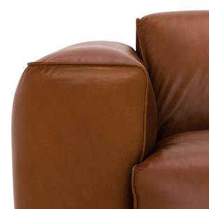 Ecksofa HUDSON 3-Sitzer mit Longchair Echtleder Dub: Braun - Breite: 284 cm - Longchair davorstehend rechts