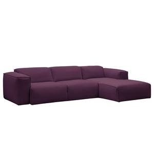 Ecksofa HUDSON 3-Sitzer mit Longchair Webstoff Anda II: Violett - Breite: 284 cm - Longchair davorstehend rechts