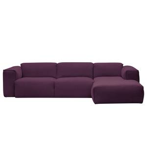 Ecksofa HUDSON 3-Sitzer mit Longchair Webstoff Anda II: Violett - Breite: 284 cm - Longchair davorstehend rechts