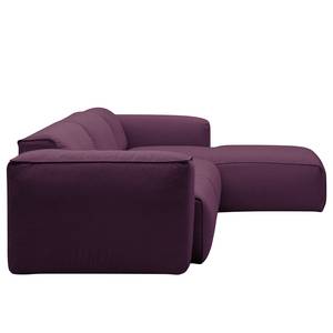 Ecksofa HUDSON 3-Sitzer mit Longchair Webstoff Anda II: Violett - Breite: 284 cm - Longchair davorstehend rechts