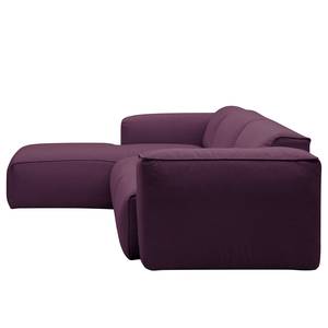 Ecksofa HUDSON 3-Sitzer mit Longchair Webstoff Anda II: Violett - Breite: 284 cm - Longchair davorstehend links