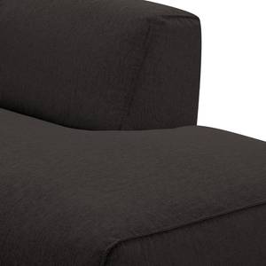 Ecksofa HUDSON 3-Sitzer mit Recamiere Webstoff Anda II: Anthrazit - Longchair davorstehend rechts