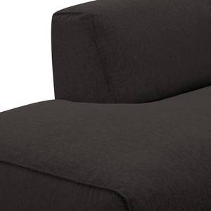 Ecksofa HUDSON 3-Sitzer mit Recamiere Webstoff Anda II: Anthrazit - Longchair davorstehend links