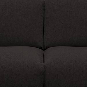 Ecksofa HUDSON 3-Sitzer mit Recamiere Webstoff Anda II: Anthrazit - Longchair davorstehend links