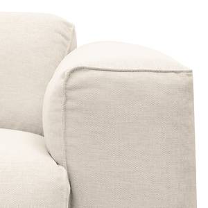 Hoekbank HUDSON 3-zits met recamiere Geweven stof Saia: Beige - Longchair vooraanzicht links