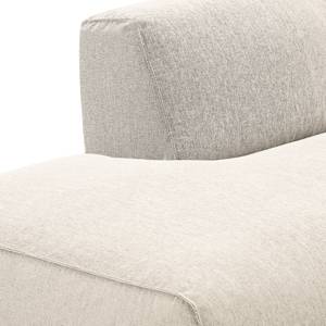 Hoekbank HUDSON 3-zits met recamiere Geweven stof Saia: Beige - Longchair vooraanzicht links