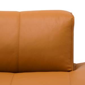 Ecksofa HUDSON 3-Sitzer mit Recamiere Echtleder Neka: Cognac - Longchair davorstehend rechts