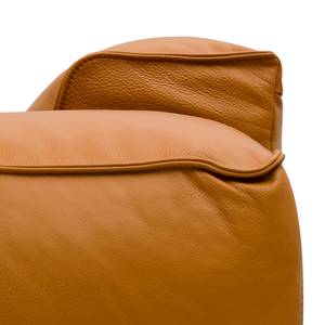 Ecksofa HUDSON 3-Sitzer mit Recamiere Echtleder Neka: Cognac - Longchair davorstehend links