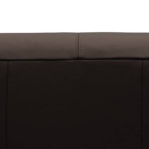 Ecksofa HUDSON 3-Sitzer mit Recamiere Echtleder Neka: Dunkelbraun - Longchair davorstehend rechts