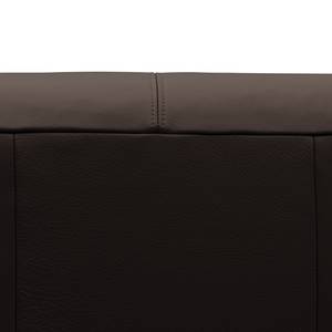 Ecksofa HUDSON 3-Sitzer mit Recamiere Echtleder Neka: Dunkelbraun - Longchair davorstehend links