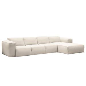 Ecksofa Hudson V Webstoff Webstoff Saia: Beige - Longchair davorstehend rechts