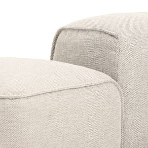 Ecksofa HUDSON mit Chaiselongue Webstoff Saia: Beige - Longchair davorstehend rechts