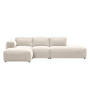 Ecksofa HUDSON mit Chaiselongue Webstoff Saia: Beige - Longchair davorstehend links