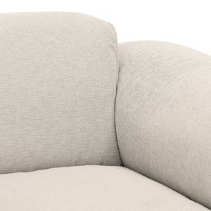 Hoekbank HUDSON met chaise longue Geweven stof Saia: Beige - Longchair vooraanzicht links