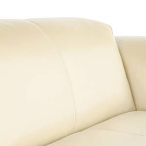 Canapé d’angle HUDSON méridienne Cuir véritable Neka : Crème - Méridienne courte à droite (vue de face)