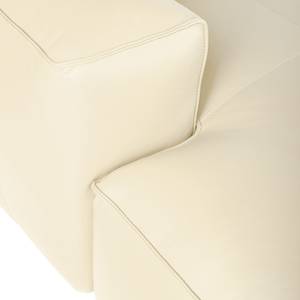 Ecksofa HUDSON mit Chaiselongue Echtleder Neka: Creme - Longchair davorstehend links