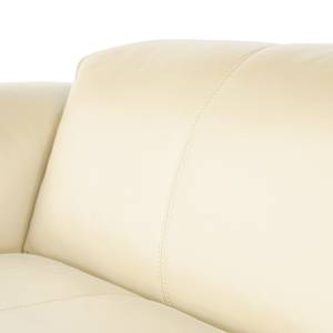 Ecksofa HUDSON mit Chaiselongue Echtleder Neka: Creme - Longchair davorstehend links