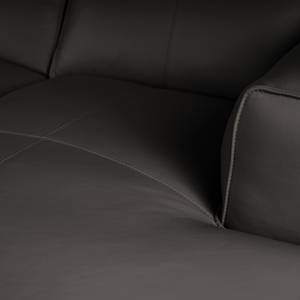 Canapé d’angle HUDSON méridienne Cuir véritable Neka : Gris - Méridienne courte à droite (vue de face)