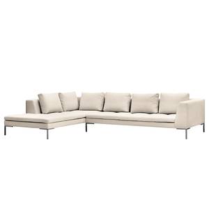 Ecksofa Madison I Webstoff Webstoff Saia: Beige - Breite: 319 cm - Ottomane davorstehend links