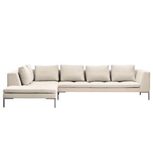 Ecksofa Madison I Webstoff Webstoff Saia: Beige - Breite: 319 cm - Ottomane davorstehend links