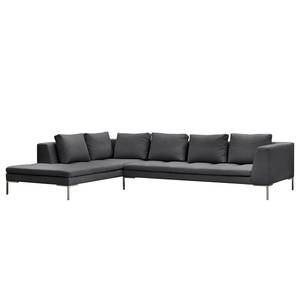 Ecksofa Madison I Webstoff Webstoff Anda II: Grau - Breite: 319 cm - Ottomane davorstehend links