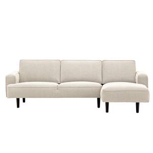 Ecksofa Navona Webstoff Webstoff Saia: Beige - Longchair davorstehend links - Schwarz